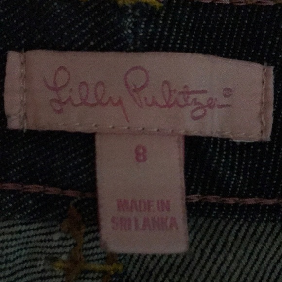 Lilly Pulitzer sz 8 LP logo cropped jeans - Picture 3 of 7